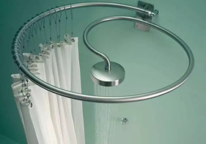 Imbalan setengah lingkaran dan bulat untuk kamar mandi: Radius Rod untuk tirai di kamar mandi dan jenis pemegang lainnya 10158_3