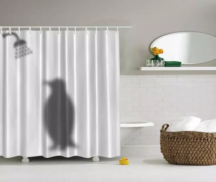 Badkar gardiner (100 bilder): Textilvattenavvisande gardiner, storlekar, vikning och transparenta, rullade och fototraktorer, från IKEA och andra 10162_30
