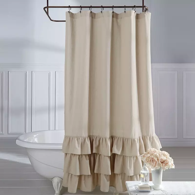 Badkar gardiner (100 bilder): Textilvattenavvisande gardiner, storlekar, vikning och transparenta, rullade och fototraktorer, från IKEA och andra 10162_51