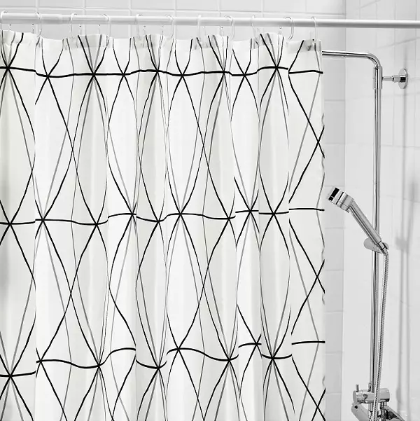Badkar gardiner (100 bilder): Textilvattenavvisande gardiner, storlekar, vikning och transparenta, rullade och fototraktorer, från IKEA och andra 10162_57