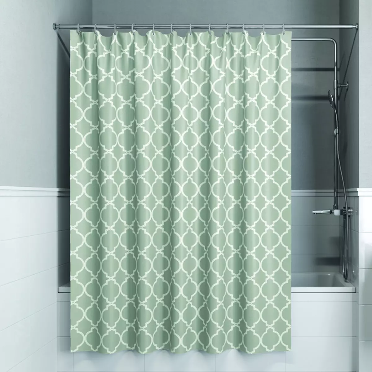 Badkar gardiner (100 bilder): Textilvattenavvisande gardiner, storlekar, vikning och transparenta, rullade och fototraktorer, från IKEA och andra 10162_62