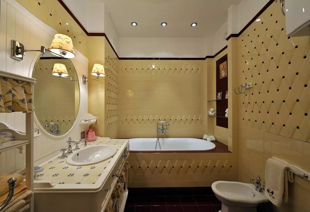 Vannas istabas dekors (68 fotogrāfijas): sienu dekorēšanas iespējas un grīdas dekoru idejas. Kā atjaunot stāvvadu? 10166_5