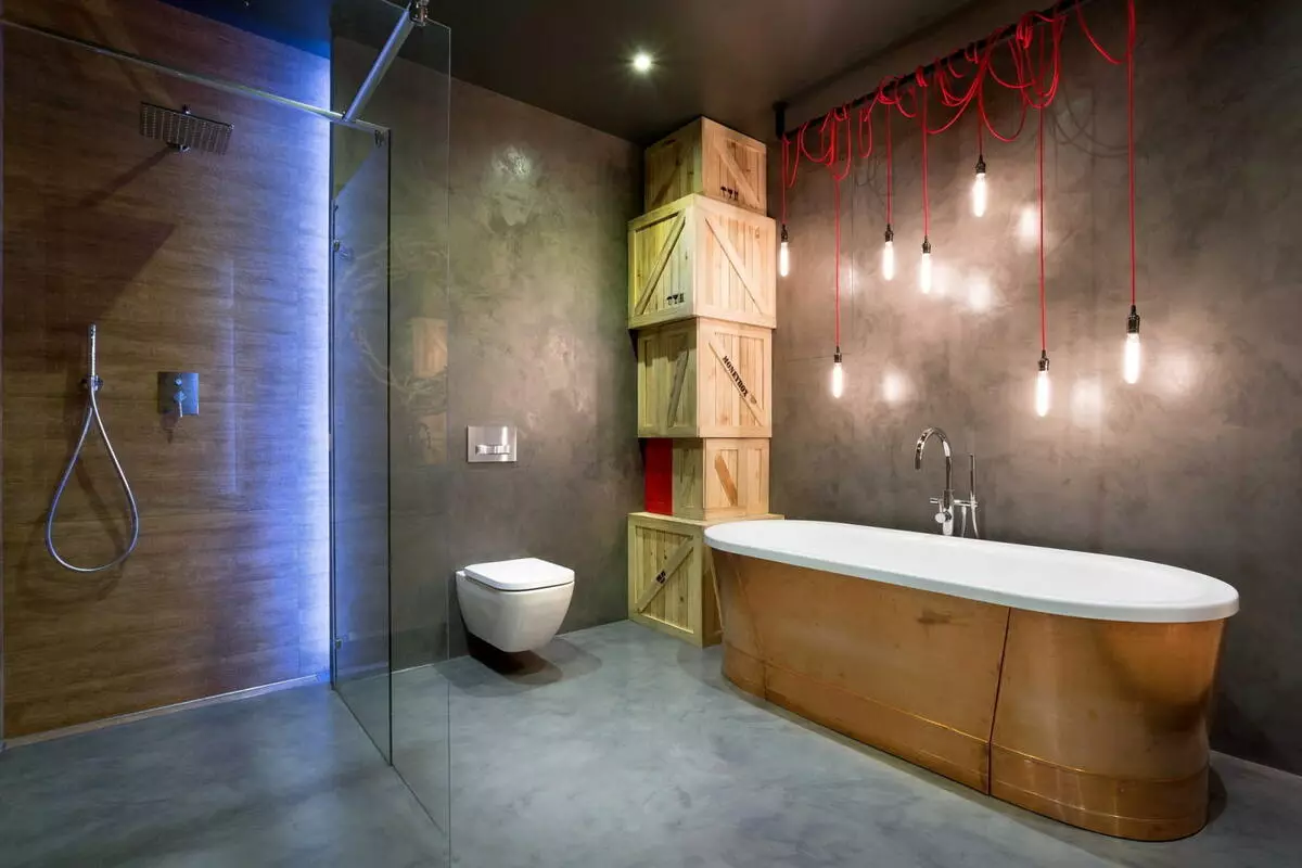 Badkamer (165 foto's): bad en douche in één kamer. Mooie en stijlvolle voorbeelden. We kiezen de organisator. Ergonomie opties, ontwerp 10167_103