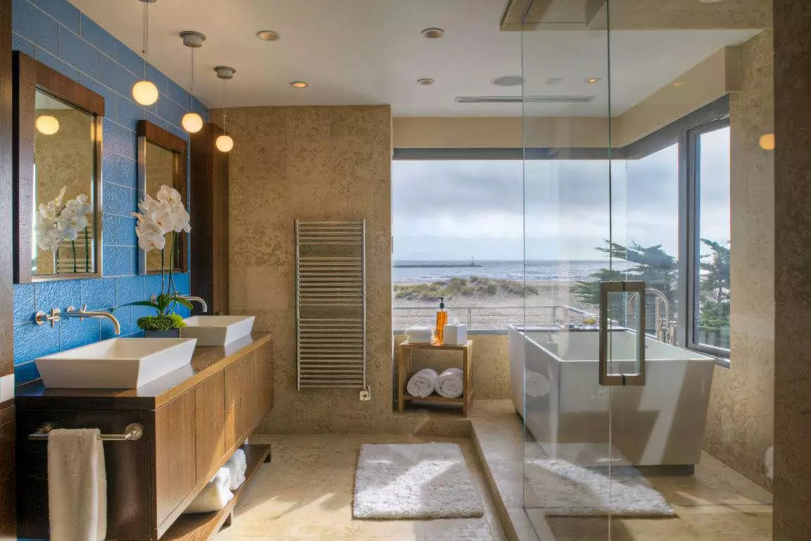 Łazienka (165 zdjęć): wanna i prysznic w jednym pokoju. Piękne i stylowe przykłady. Wybieramy organizatora. Opcje ergonomii, projektowanie 10167_110
