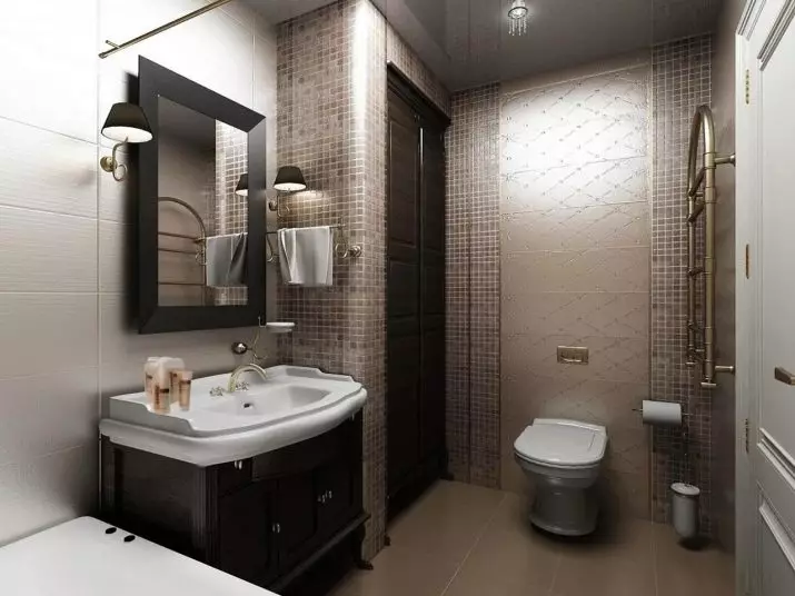 Kupaonica (165 fotografija): Kupaonica i tuš u jednoj sobi. Lijepi i elegantni primjeri. Odabrali smo organizator. Opcije ergonomije, dizajn 10167_142