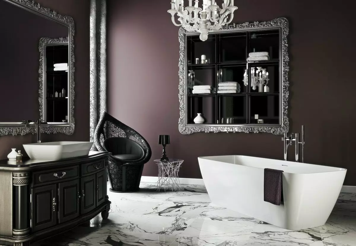 Fürdőszoba (165 fotók): Bath és zuhanyzó egy szobában. Gyönyörű és stílusos példák. A szervezőt választjuk. Ergonómia lehetőségek, tervezés 10167_150