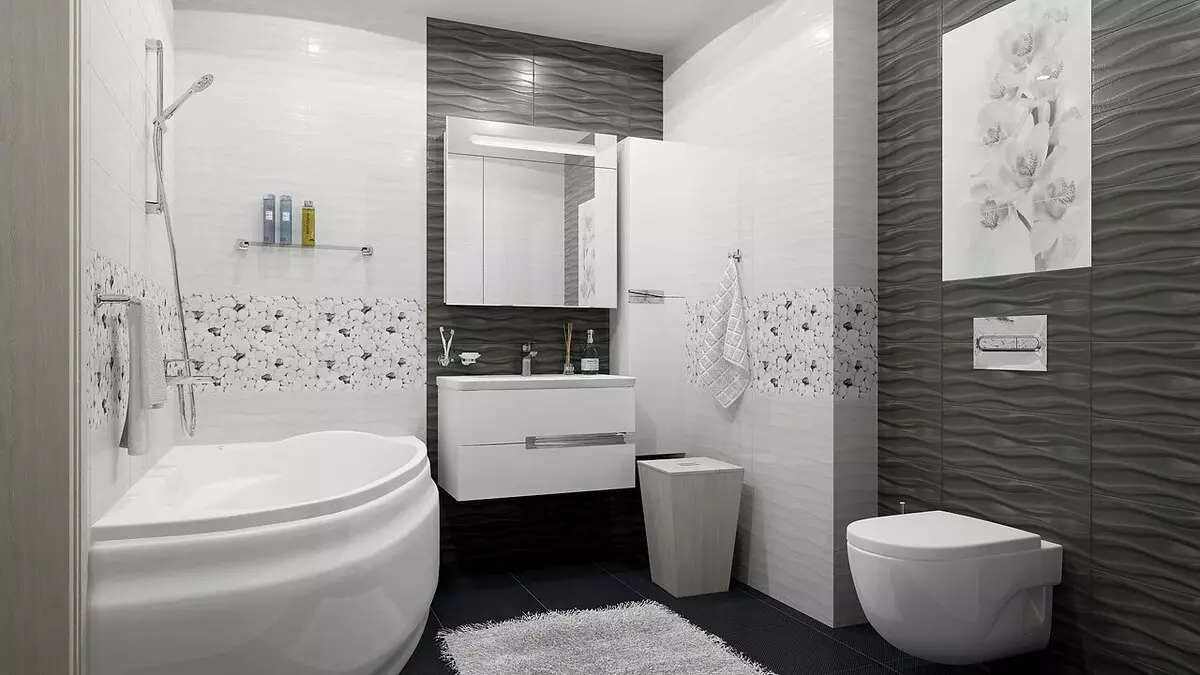 Fürdőszoba (165 fotók): Bath és zuhanyzó egy szobában. Gyönyörű és stílusos példák. A szervezőt választjuk. Ergonómia lehetőségek, tervezés 10167_16