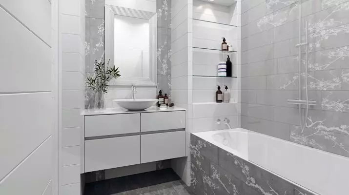 Kupaonica (165 fotografija): Kupaonica i tuš u jednoj sobi. Lijepi i elegantni primjeri. Odabrali smo organizator. Opcije ergonomije, dizajn 10167_164
