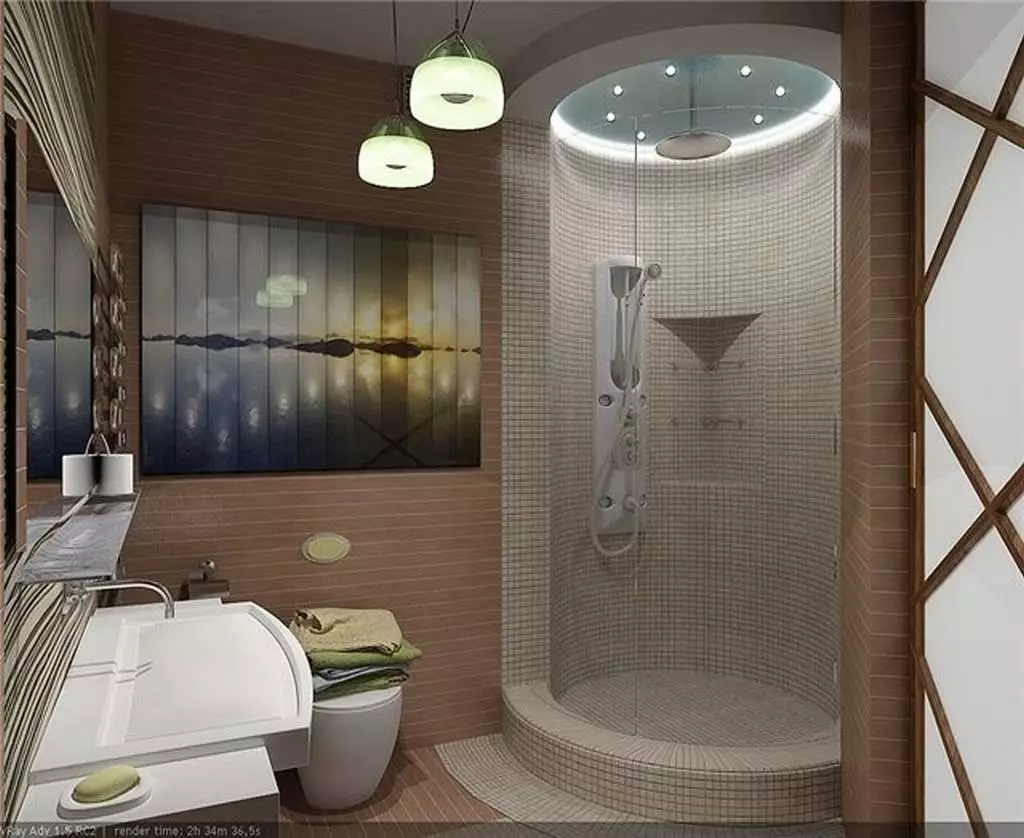حمام (165 صورة): حوض استحمام ودش في غرفة واحدة. أمثلة جميلة وأنيقة. نختار المنظم. خيارات بيئة العمل، التصميم 10167_19