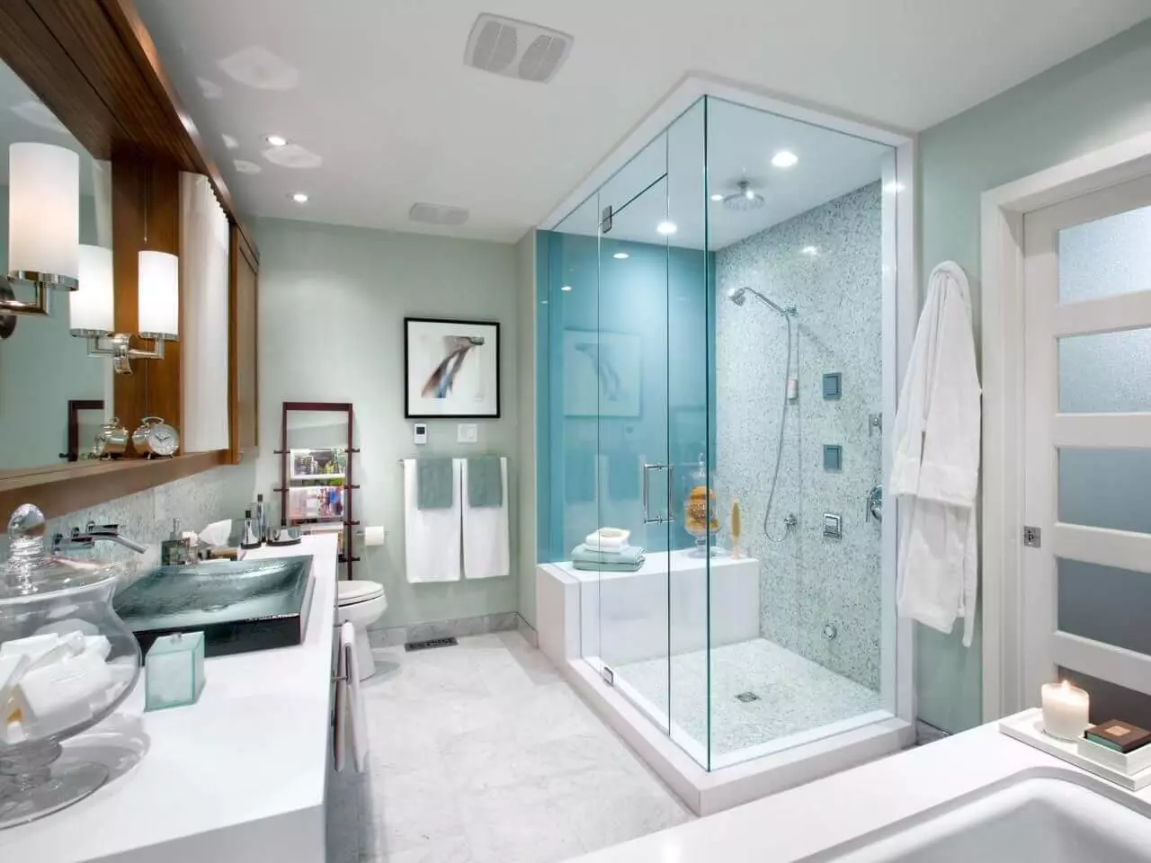 Badkamer (165 foto's): bad en douche in één kamer. Mooie en stijlvolle voorbeelden. We kiezen de organisator. Ergonomie opties, ontwerp 10167_20