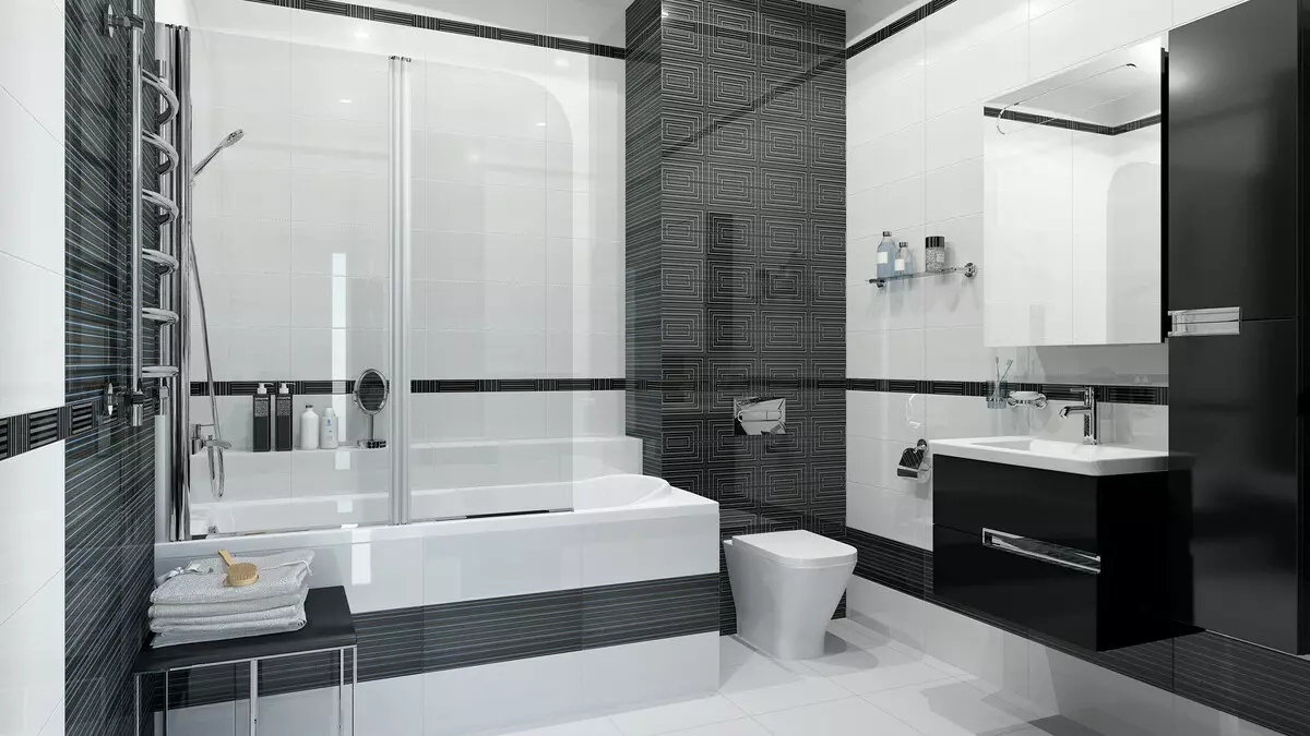 Fürdőszoba (165 fotók): Bath és zuhanyzó egy szobában. Gyönyörű és stílusos példák. A szervezőt választjuk. Ergonómia lehetőségek, tervezés 10167_35