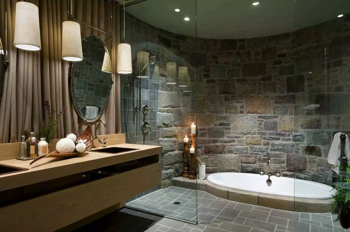 حمام (165 صورة): حوض استحمام ودش في غرفة واحدة. أمثلة جميلة وأنيقة. نختار المنظم. خيارات بيئة العمل، التصميم 10167_64
