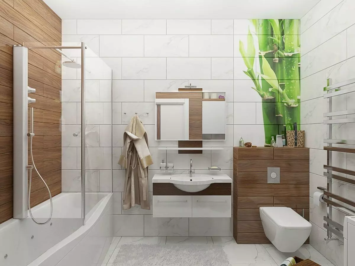 Badkamer (165 foto's): bad en douche in één kamer. Mooie en stijlvolle voorbeelden. We kiezen de organisator. Ergonomie opties, ontwerp 10167_77