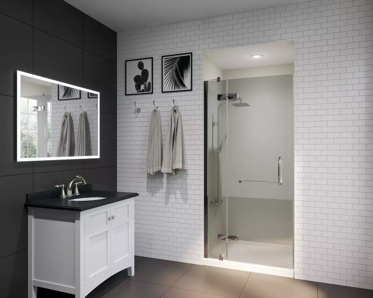 Badkamer (165 foto's): bad en douche in één kamer. Mooie en stijlvolle voorbeelden. We kiezen de organisator. Ergonomie opties, ontwerp 10167_80