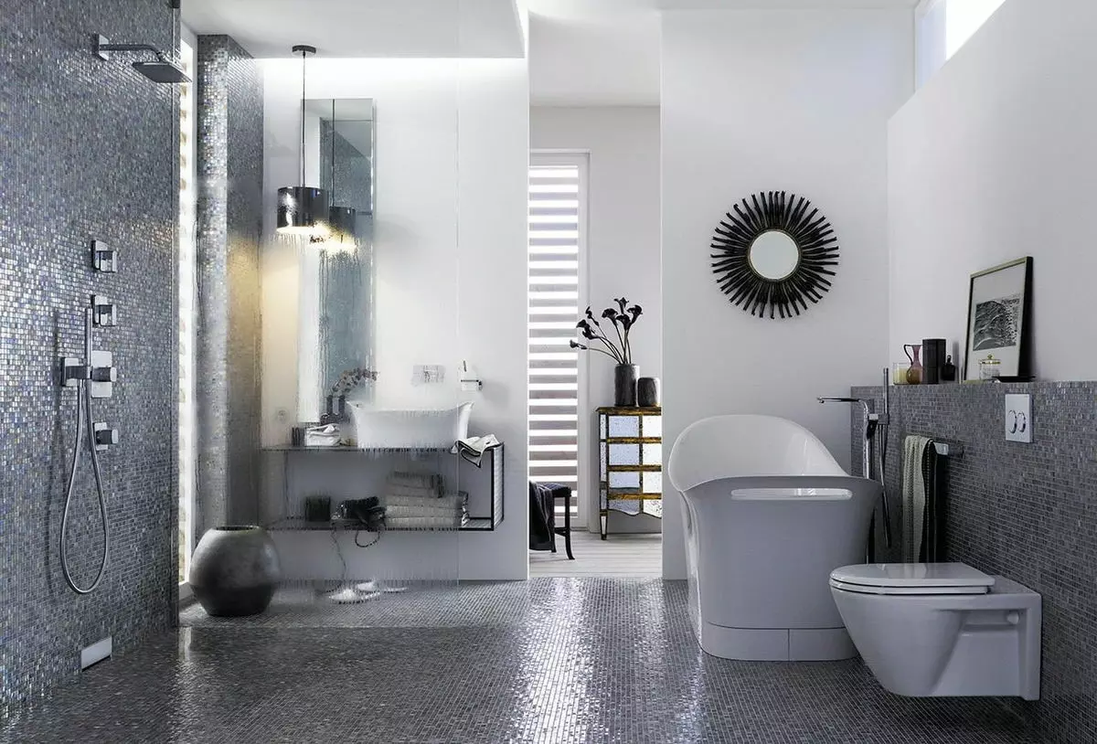 Kupaonica (165 fotografija): Kupaonica i tuš u jednoj sobi. Lijepi i elegantni primjeri. Odabrali smo organizator. Opcije ergonomije, dizajn 10167_82