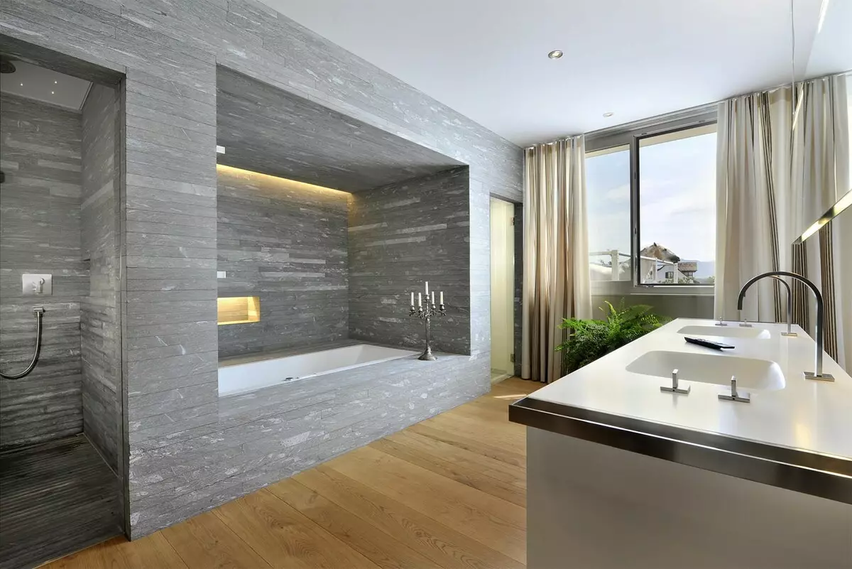 Fürdőszoba (165 fotók): Bath és zuhanyzó egy szobában. Gyönyörű és stílusos példák. A szervezőt választjuk. Ergonómia lehetőségek, tervezés 10167_96