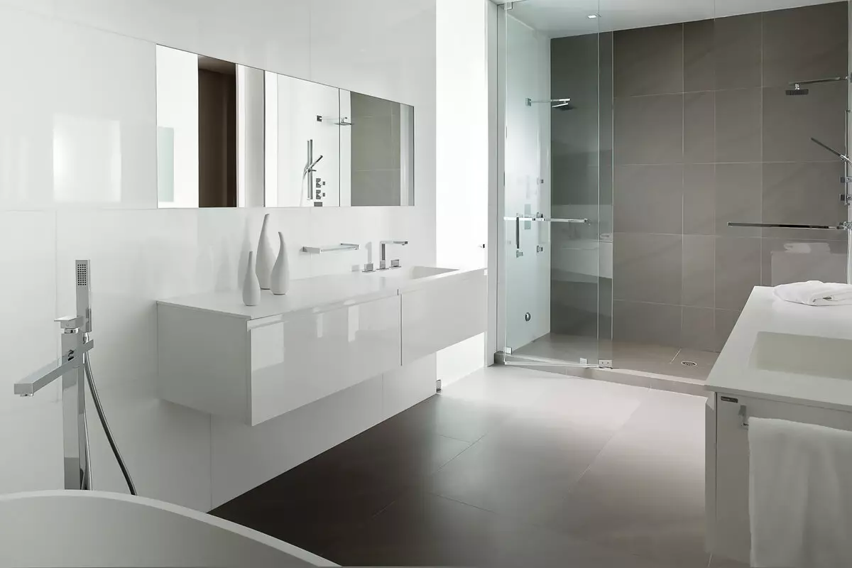 Fürdőszoba (165 fotók): Bath és zuhanyzó egy szobában. Gyönyörű és stílusos példák. A szervezőt választjuk. Ergonómia lehetőségek, tervezés 10167_99