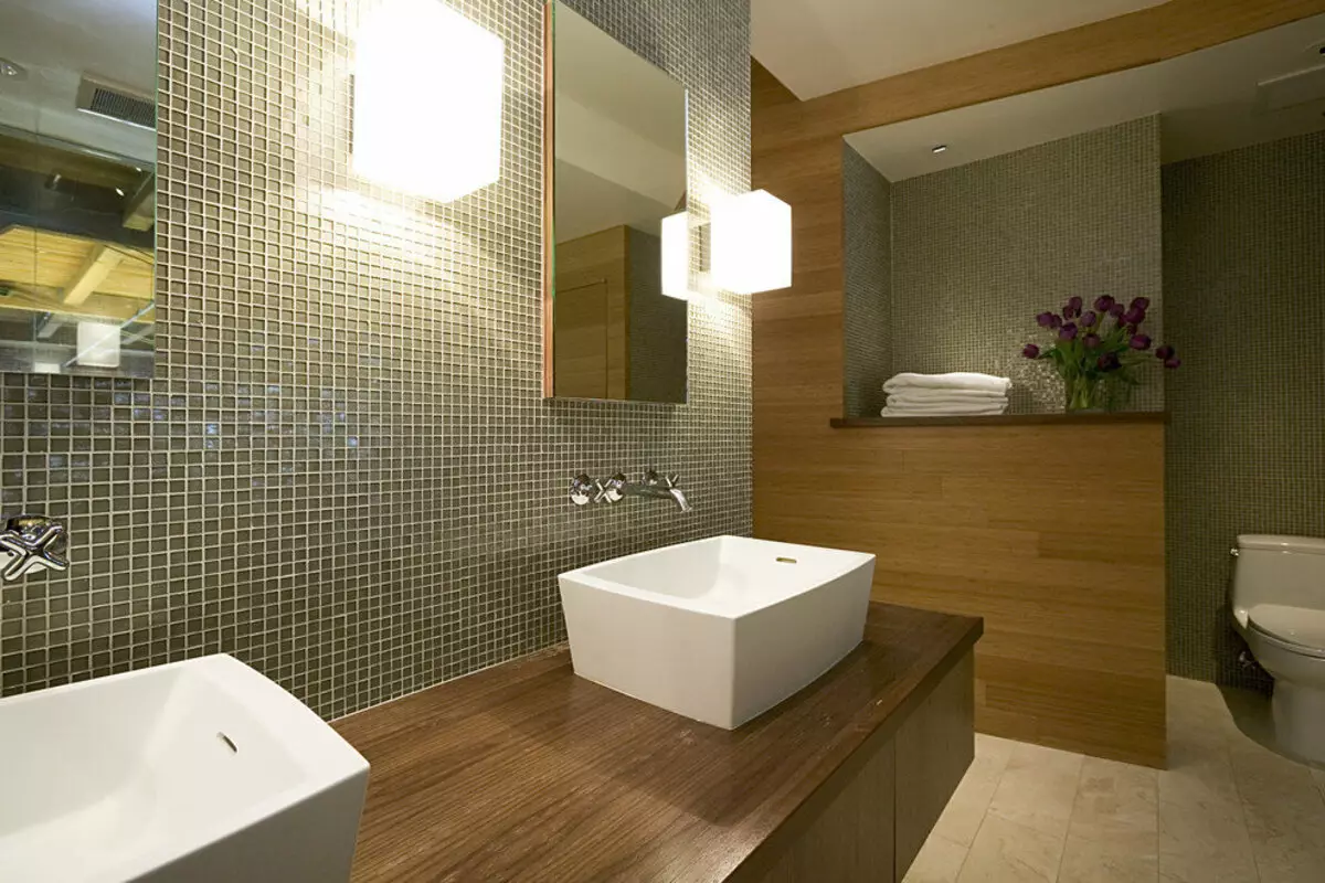 Sconce de baño: eliximos modelos impermeables nun clásico e outro estilo na parede 10177_10