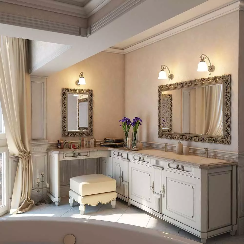 Sconce Bathroom: Em di dîwêr de modelên avdanê yên avan li ser klasîk û şêwazek din hilbijêrin 10177_16