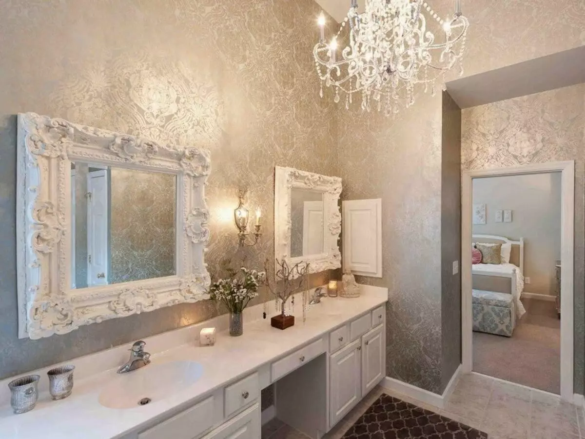 Sconce Bathroom: Em di dîwêr de modelên avdanê yên avan li ser klasîk û şêwazek din hilbijêrin 10177_25