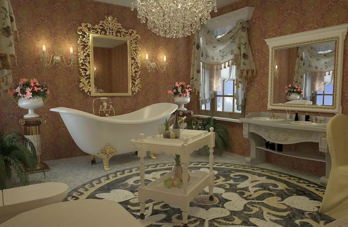 Bathroom Sconce: Ni elektas akvorezista modelojn en klasika kaj alia stilo sur la muro 10177_31