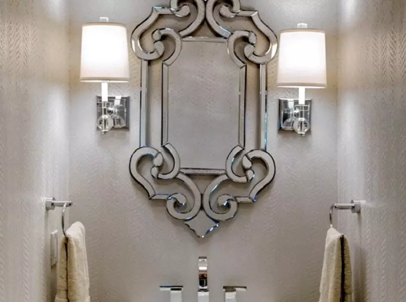 Sconce Bathroom: Em di dîwêr de modelên avdanê yên avan li ser klasîk û şêwazek din hilbijêrin 10177_35