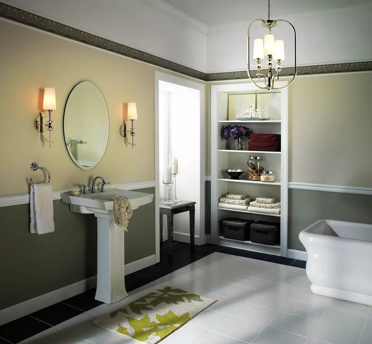 Sconce Bathroom: Em di dîwêr de modelên avdanê yên avan li ser klasîk û şêwazek din hilbijêrin 10177_6