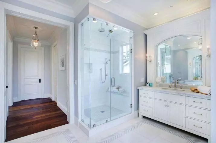 Thiết kế phòng tắm với vòi hoa sen (115 ảnh): Thiết kế một bồn tắm nhỏ với vòi hoa sen, phòng tắm thiết kế nội thất có máy giặt trong một ngôi nhà riêng 10181_106