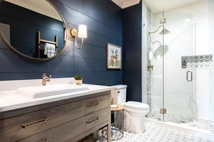 Thiết kế phòng tắm với vòi hoa sen (115 ảnh): Thiết kế một bồn tắm nhỏ với vòi hoa sen, phòng tắm thiết kế nội thất có máy giặt trong một ngôi nhà riêng 10181_111