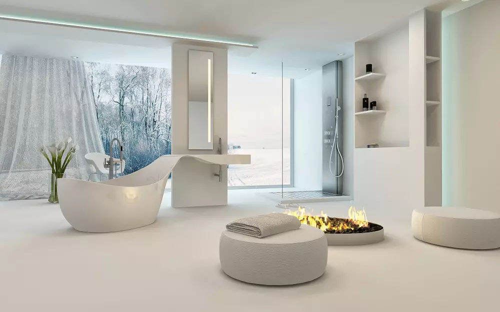 Thiết kế phòng tắm với vòi hoa sen (115 ảnh): Thiết kế một bồn tắm nhỏ với vòi hoa sen, phòng tắm thiết kế nội thất có máy giặt trong một ngôi nhà riêng 10181_24