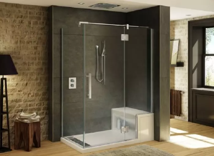 Thiết kế phòng tắm với vòi hoa sen (115 ảnh): Thiết kế một bồn tắm nhỏ với vòi hoa sen, phòng tắm thiết kế nội thất có máy giặt trong một ngôi nhà riêng 10181_27
