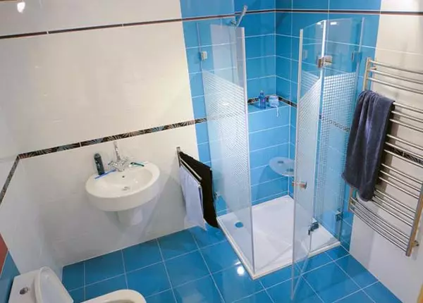 Thiết kế phòng tắm với vòi hoa sen (115 ảnh): Thiết kế một bồn tắm nhỏ với vòi hoa sen, phòng tắm thiết kế nội thất có máy giặt trong một ngôi nhà riêng 10181_36