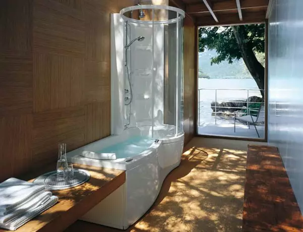 Thiết kế phòng tắm với vòi hoa sen (115 ảnh): Thiết kế một bồn tắm nhỏ với vòi hoa sen, phòng tắm thiết kế nội thất có máy giặt trong một ngôi nhà riêng 10181_43