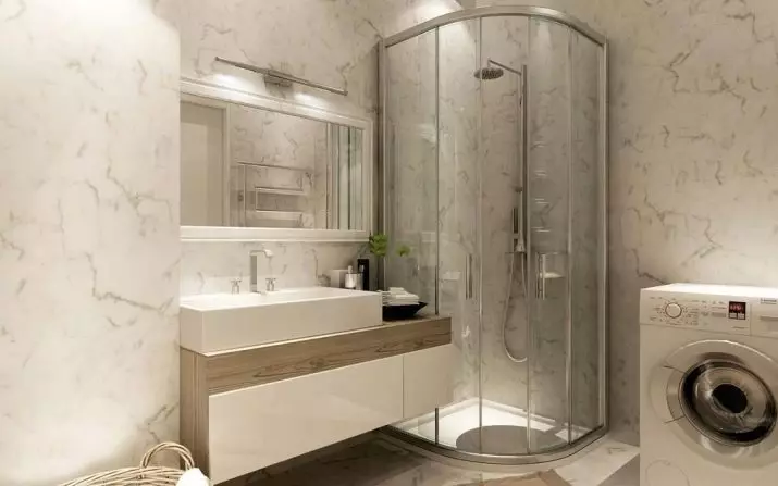 Thiết kế phòng tắm với vòi hoa sen (115 ảnh): Thiết kế một bồn tắm nhỏ với vòi hoa sen, phòng tắm thiết kế nội thất có máy giặt trong một ngôi nhà riêng 10181_59