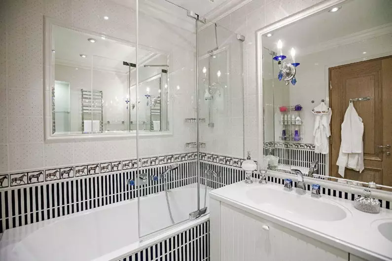 Thiết kế phòng tắm với vòi hoa sen (115 ảnh): Thiết kế một bồn tắm nhỏ với vòi hoa sen, phòng tắm thiết kế nội thất có máy giặt trong một ngôi nhà riêng 10181_70