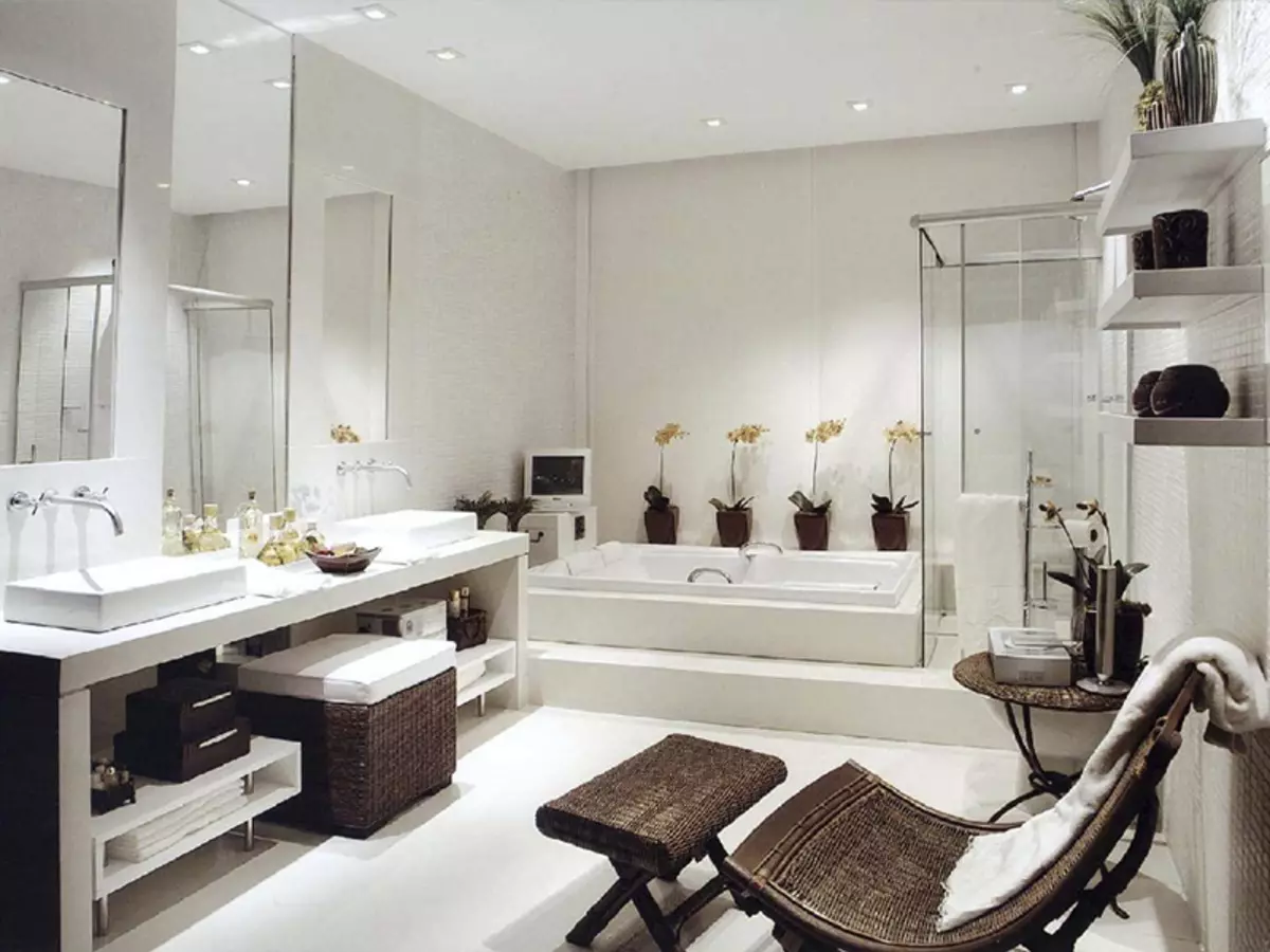 Thiết kế phòng tắm với vòi hoa sen (115 ảnh): Thiết kế một bồn tắm nhỏ với vòi hoa sen, phòng tắm thiết kế nội thất có máy giặt trong một ngôi nhà riêng 10181_89