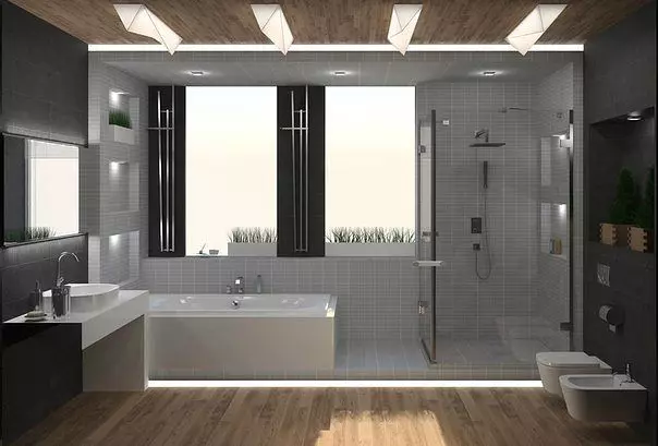बड़े बाथरूम डिजाइन (75 फोटो): इंटीरियर में उदाहरण, परियोजना विकल्प 10183_11