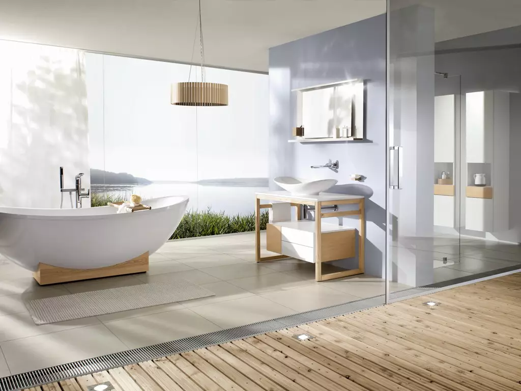 Stort badeværelse design (75 billeder): Eksempler i interiøret, projektindstillinger 10183_20