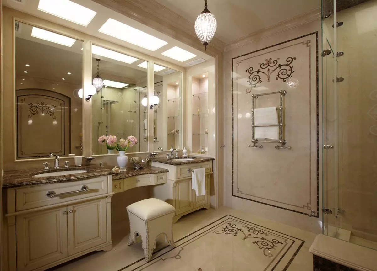 Veľký dizajn kúpeľne (75 fotografií): príklady v interiéri, možnosti projektu 10183_35