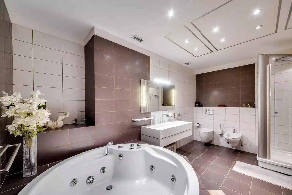 बड़े बाथरूम डिजाइन (75 फोटो): इंटीरियर में उदाहरण, परियोजना विकल्प 10183_6