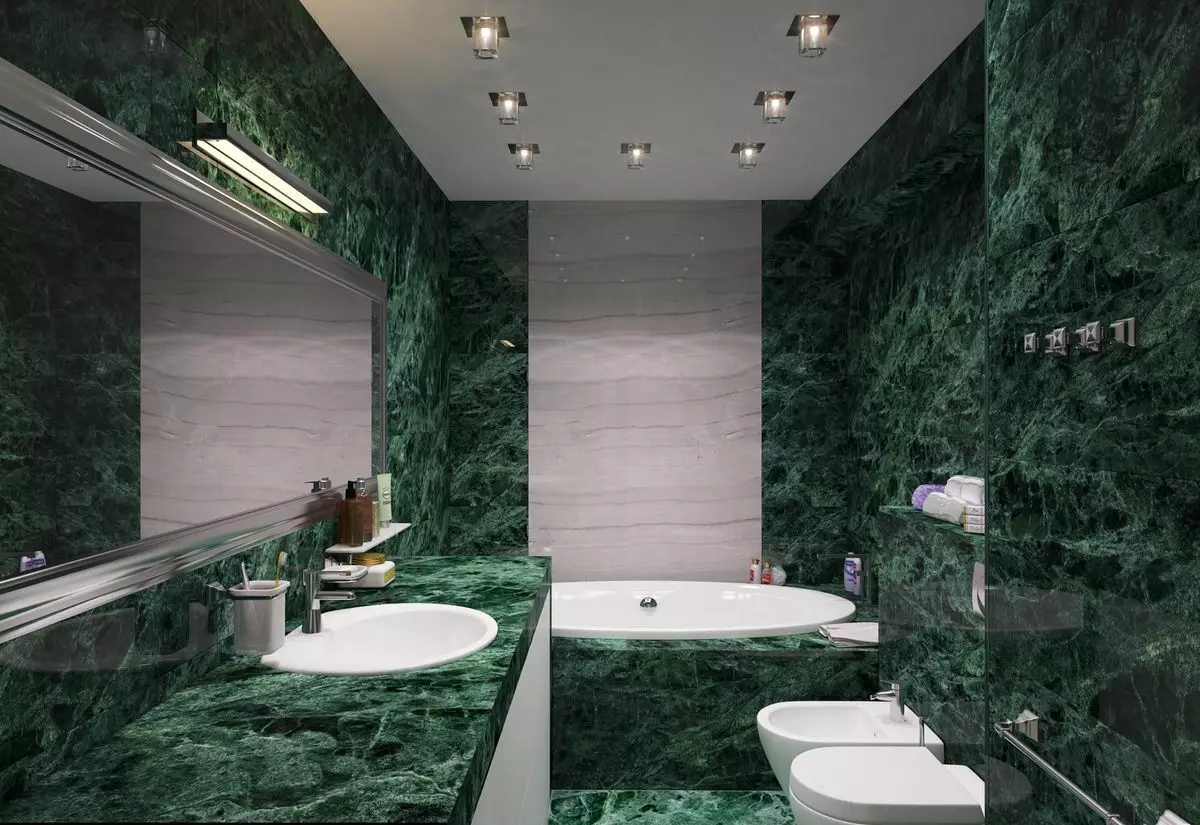 حمام سنگ مرمر (98 عکس): حمام سنگ مرمر در طراحی اتاق، ترکیبی از سنگ مرمر سفید و چوب در حمام، نمونه های داخلی 10185_23