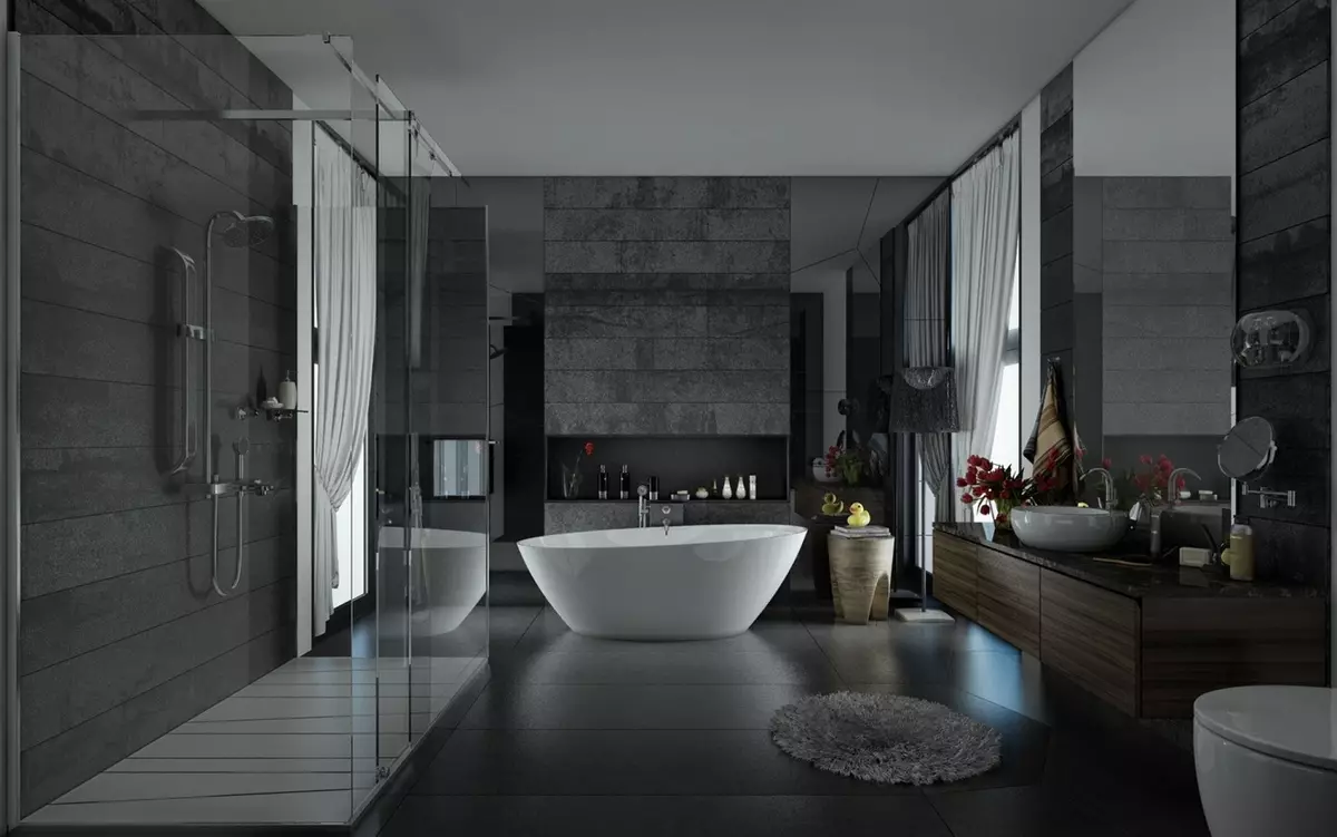 大理石浴室（98張照片）：在房間設計的大理石浴室，白色大理石和木材的組合在浴室，內部的例子 10185_68