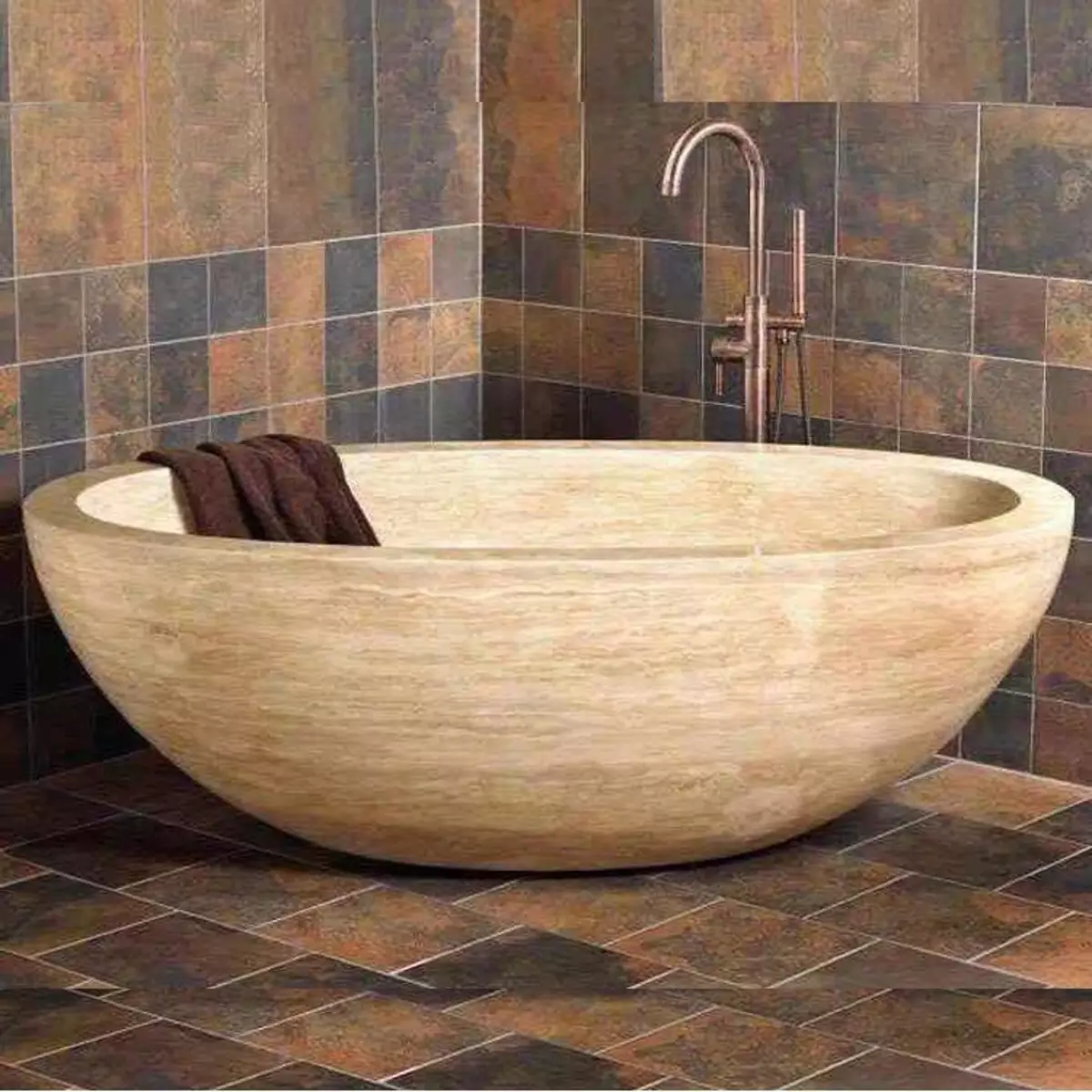 대리석 욕실 (98 장의 사진) : 방의 대리석 목욕탕, 욕실의 흰색 대리석과 나무의 조합, 인테리어의 예 10185_78