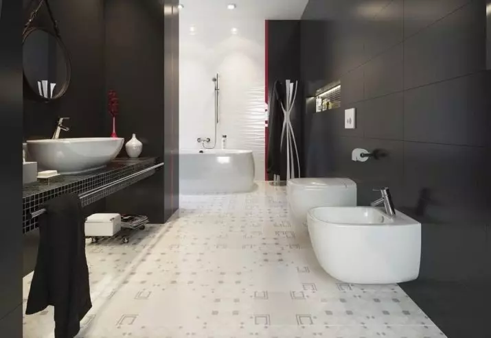 Szürke fürdőszoba (77 fotó): Szürke színű szoba kialakítása. Válasszon színt és stílusokat. A kék, rózsaszín, sárga és türkiz kombinációja. Példák a modern belső térre 10189_20