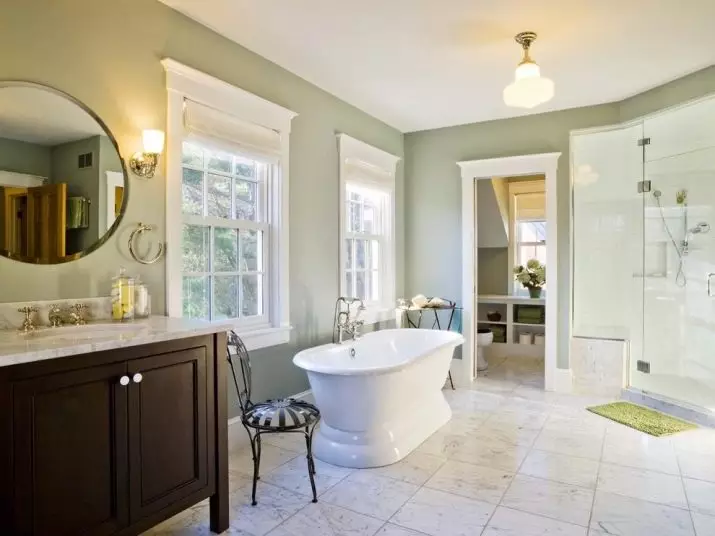 Szürke fürdőszoba (77 fotó): Szürke színű szoba kialakítása. Válasszon színt és stílusokat. A kék, rózsaszín, sárga és türkiz kombinációja. Példák a modern belső térre 10189_24