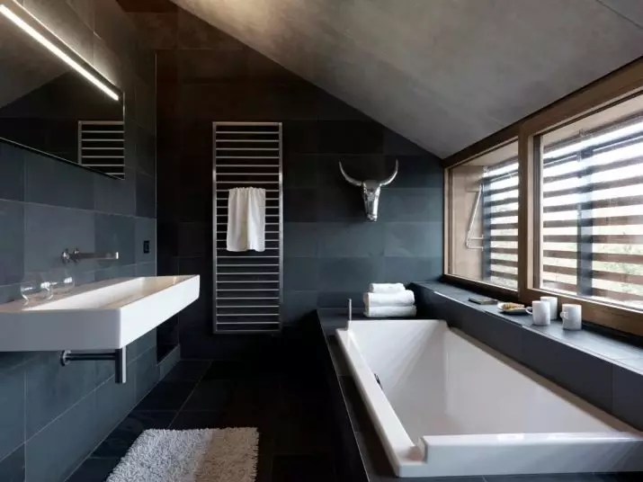 Szürke fürdőszoba (77 fotó): Szürke színű szoba kialakítása. Válasszon színt és stílusokat. A kék, rózsaszín, sárga és türkiz kombinációja. Példák a modern belső térre 10189_29