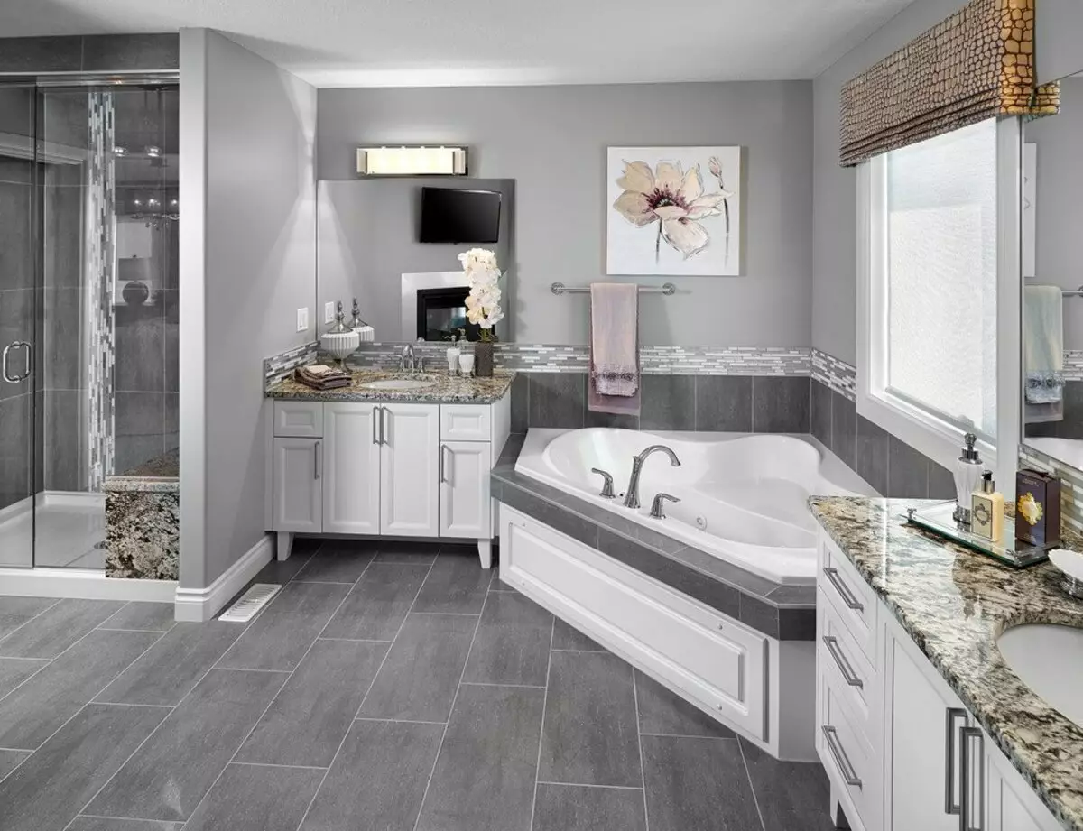 Сіра ванна (77 фото): дизайн кімнати в сірих тонах. Вибираємо колір і стиль. Поєднання блакитного, рожевого, жовтого і бірюзового. Приклади сучасного інтер'єру 10189_3