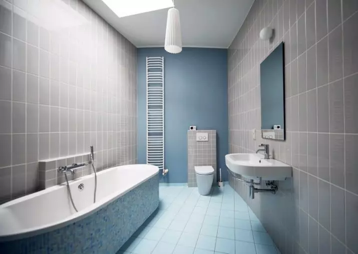 Szürke fürdőszoba (77 fotó): Szürke színű szoba kialakítása. Válasszon színt és stílusokat. A kék, rózsaszín, sárga és türkiz kombinációja. Példák a modern belső térre 10189_30