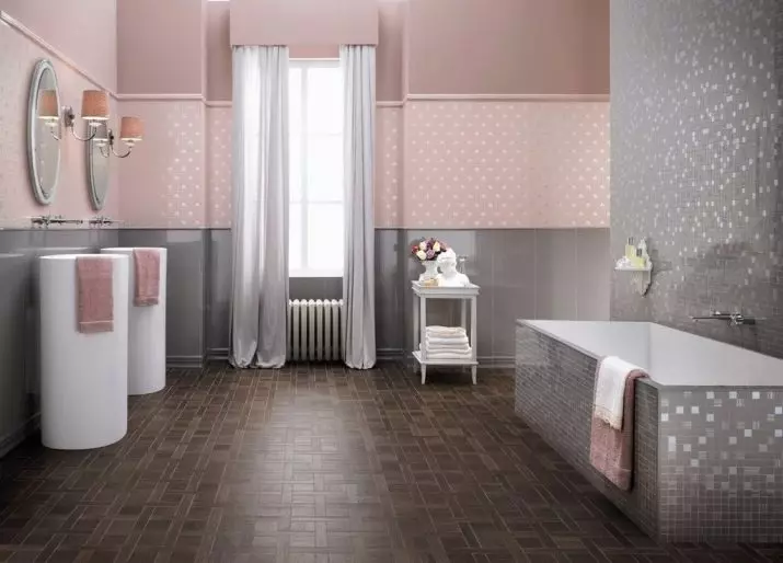 Szürke fürdőszoba (77 fotó): Szürke színű szoba kialakítása. Válasszon színt és stílusokat. A kék, rózsaszín, sárga és türkiz kombinációja. Példák a modern belső térre 10189_32