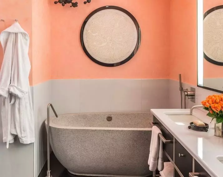 ग्रे स्नानगृह (77 फोटो): राखाडी रंगात कक्ष डिझाइन. रंग आणि शैली निवडा. निळ्या, गुलाबी, पिवळा आणि फिक्कोझचे मिश्रण. आधुनिक आतील उदाहरणे 10189_36